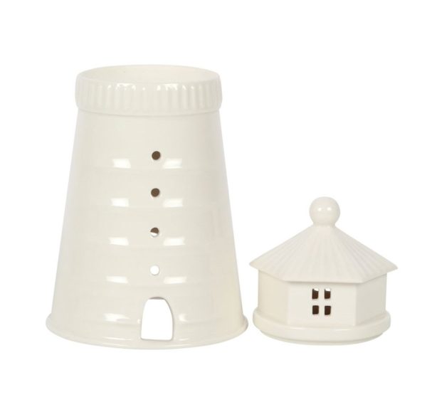 Lighthouse Ornament White Ceramic Oil Burner