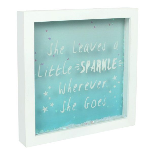 She Leaves a Little Sparkle Gift Glitter Box Frame