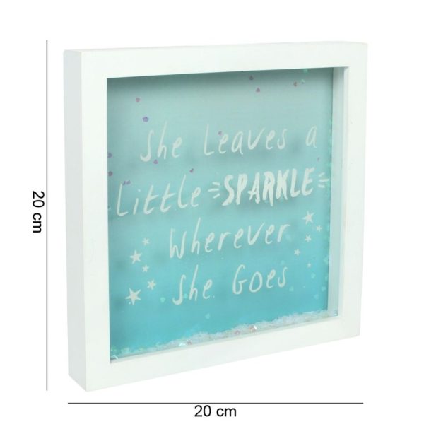 She Leaves a Little Sparkle Gift Glitter Box Frame