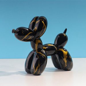 Black and Gold Balloon Dog Sculpture