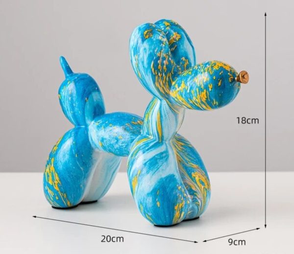 Blue and Gold Balloon Dog Sculpture