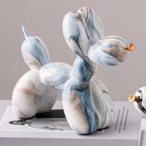 Blue and Grey Balloon Dog Sculpture