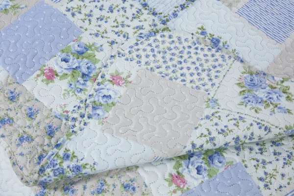 Blue Patchwork Bedspread Bedding Set