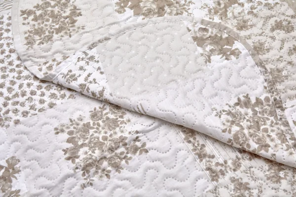 Taupe Patchwork Bedspread Bedding Set