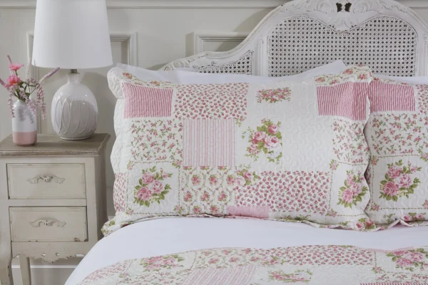 Pink Patchwork Bedspread Bedding Set